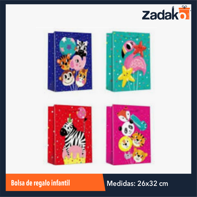 ZFI-0127 BOLSA DE REGALO INFANTIL 26X32X10.5 CM CON 12 PZ O CAJA CON 40 PQTS