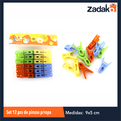 ZH-0038 SET 12 PZS DE PINZAS P/ROPA, CON 1 PZ O CAJA CON 360 PZS