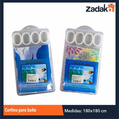 ZH-0083 CORTINA PARA BAÑO CON 1 PZ O CAJA CON 100 PZS