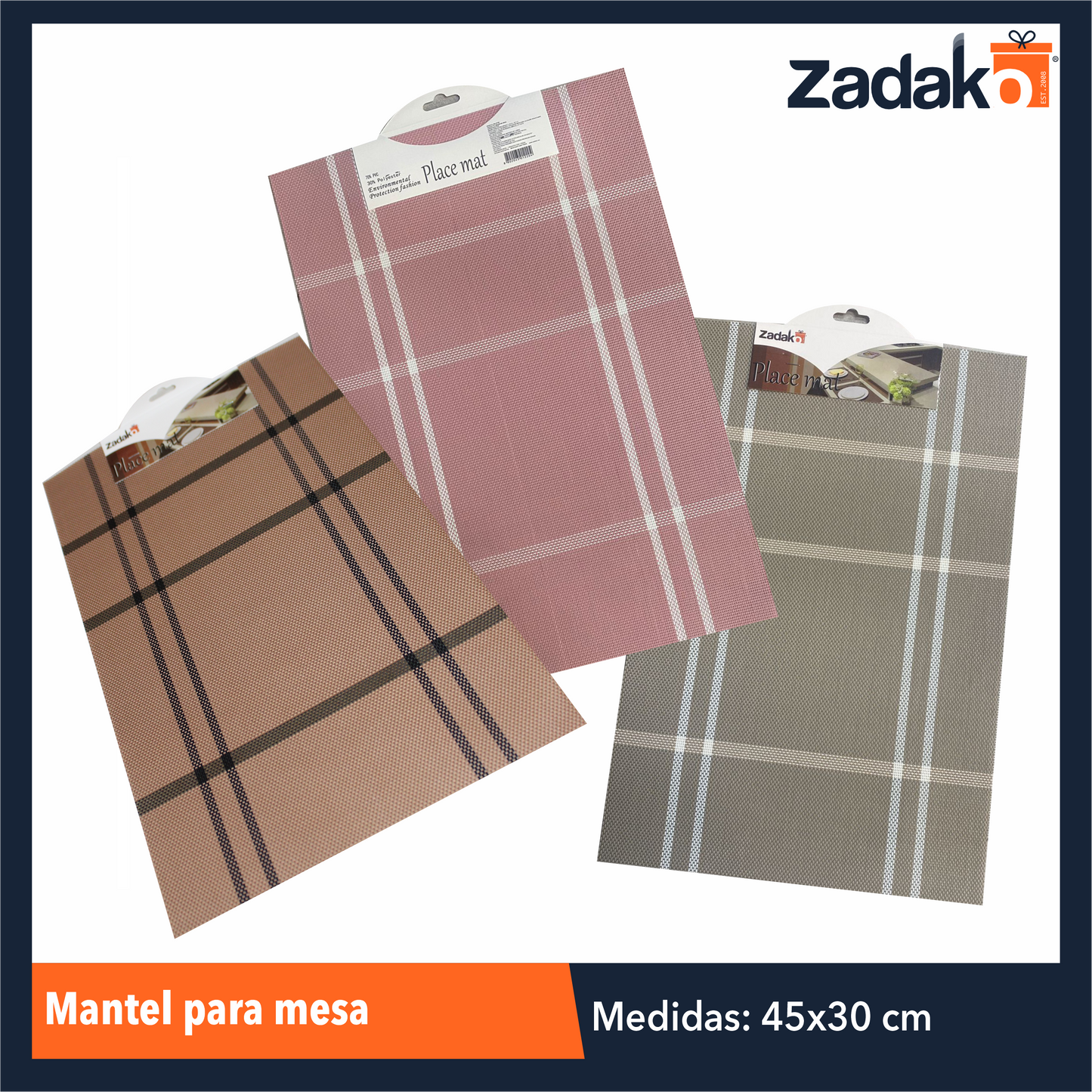 ZH-0122  MANTEL PARA MESA CON 1 PZ O CAJA CON 240 PZS