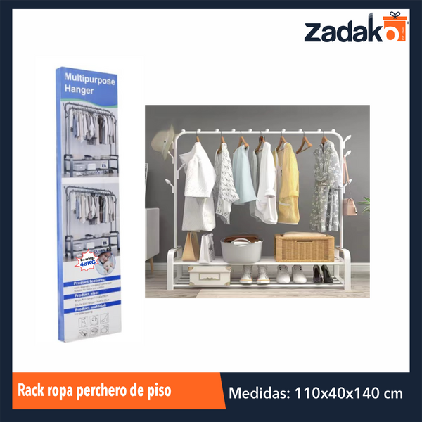 ZH-0195 RACK ROPA PERCHERO DE PISO CON 1 PZ O CAJA CON 6 PZS