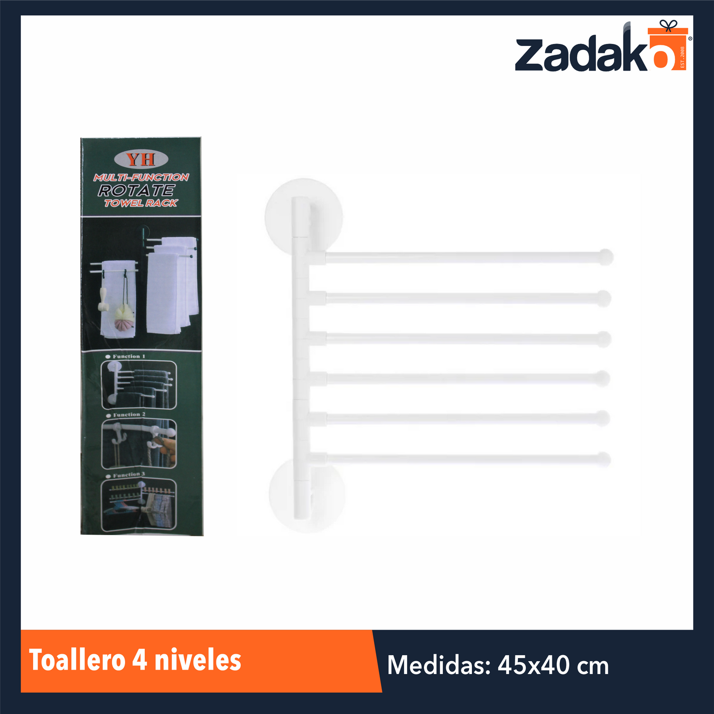 ZH-0198 TOALLERO 4 NIVELES CON 1 PZ O CAJA CON 100 PZS