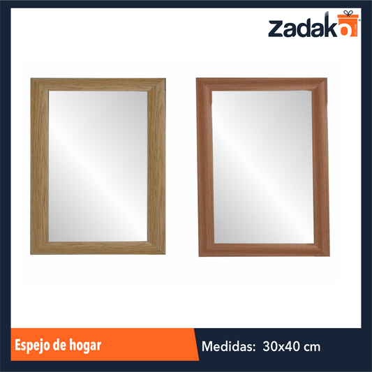 ZH-0264 ESPEJO DE HOGAR 30x40 CM CON 1 PZ O CAJA CON 24 PZS