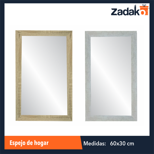 ZH-0268 ESPEJO DE HOGAR 30x60 CM CON 1 PZ O CAJA CON 12 PZS
