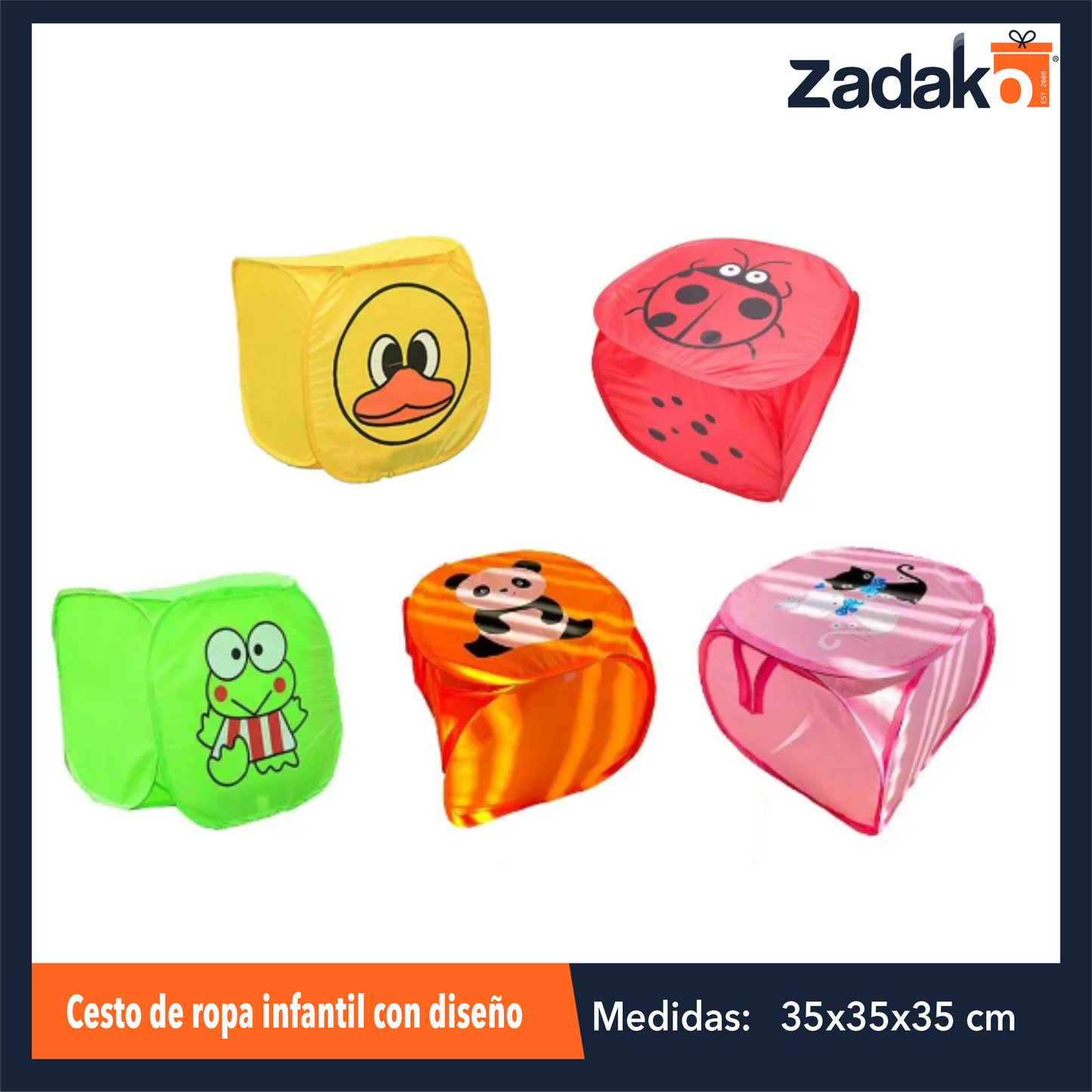 Z-02-HGR-010152 | ZH-0356 CESTO DE ROPA INFANTIL CON DISEÑO   CON 1 PZ O CAJA CON 120 PZS