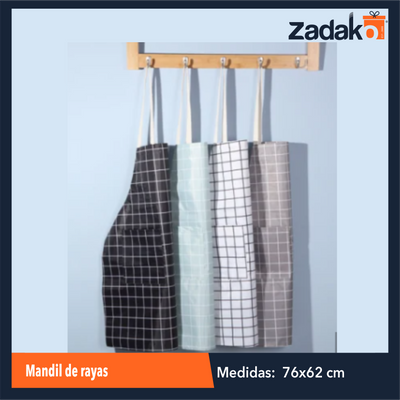ZH-0367 MANDIL DE PLASTICO CON DISEÑO DE RAYAS CON 1 PZ O CAJA CON 100 PZS