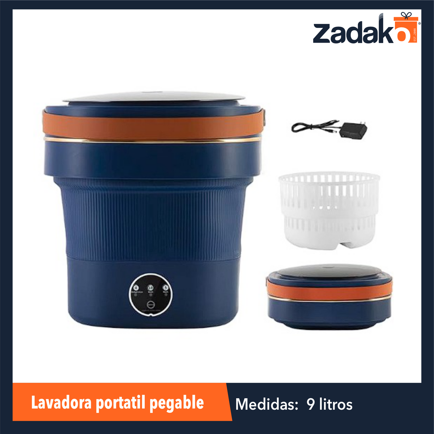 ZH-2009 LAVADORA PORTATIL PEGABLE DE 9 LTRS CON 1 PZ O CAJA CON 8 PZS