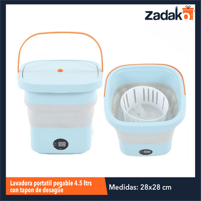 ZH-2011 LAVADORA PORTATIL PEGABLE 4.5 LTRS CON TAPON DE DESAGÜE CON 1 PZ O CAJA CON 10 PZS