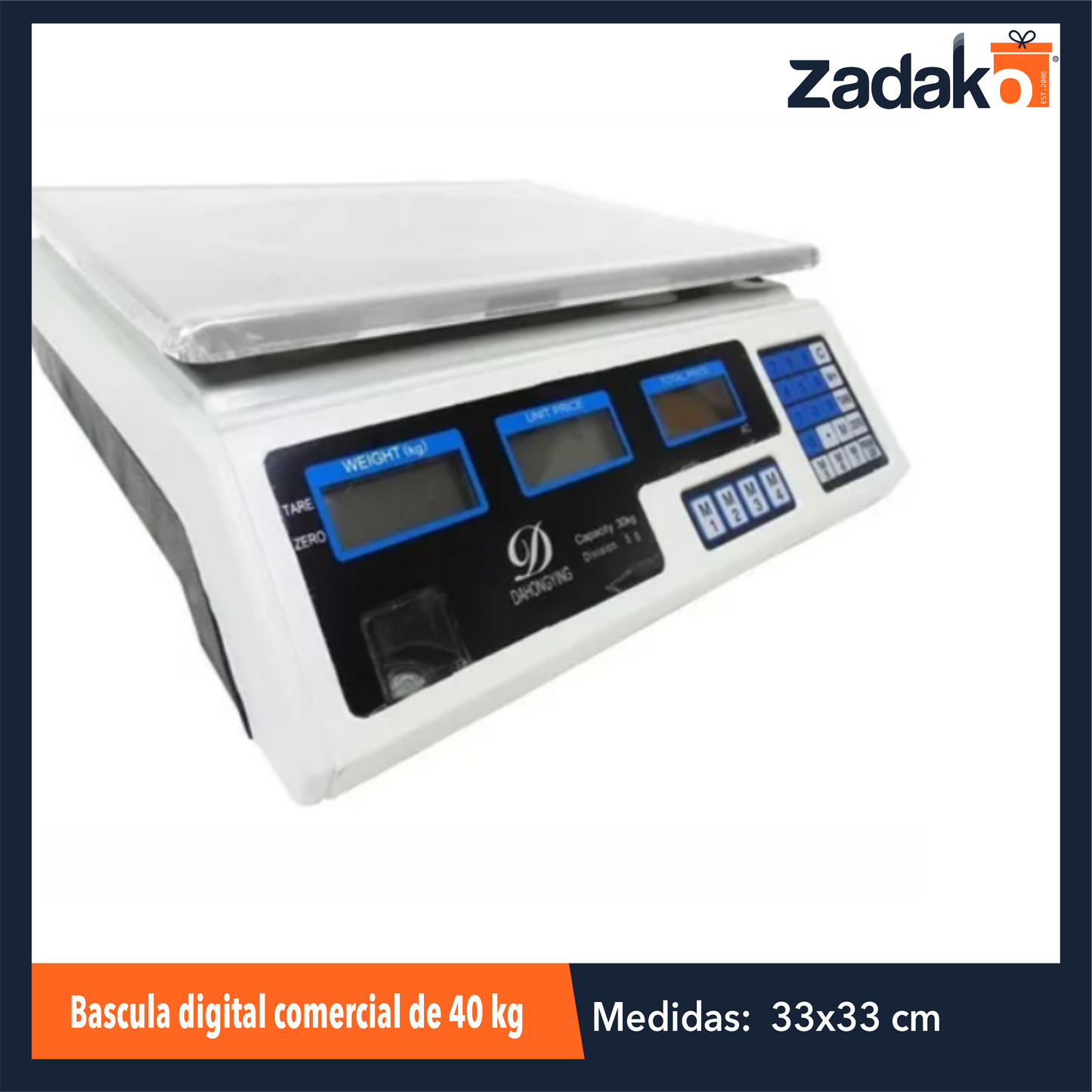 ZH-2183 BASCULA COMERCIAL DIGITAL DE 40 KG CON 1 PZ O CAJA CON 5 PZS