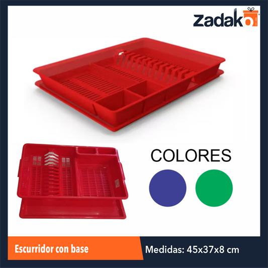 ZH-2218 ESCURRIDOR CON BASE 4x37x8.5 CM CON 1 PZ O CAJA CON 30 PZS