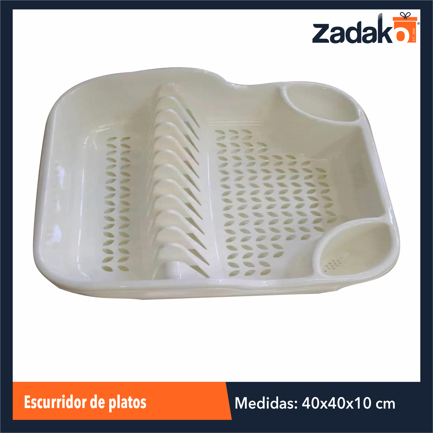 ZH-2219 ESCURRIDOR DE PLATOS 40 X40 X 10 CM CON 1 PZ O CAJA CON 24 PZS