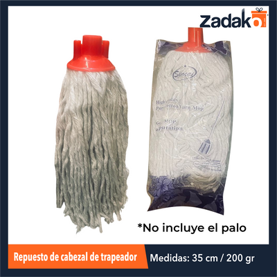 ZH-2253 REPUESTO DE CABEZAL DE TRAPEADOR CON 1 PZ O CAJA CON 100 PZS