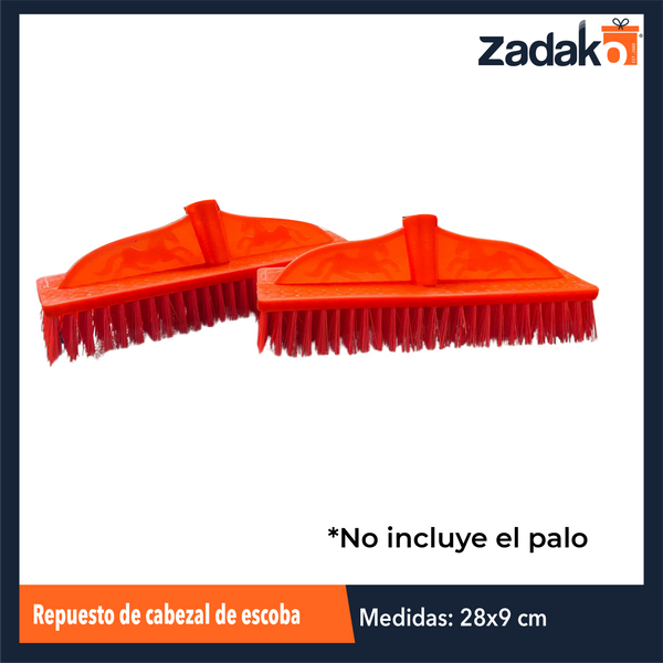 ZH-2254 REPUESTO DE CABEZAL DE ESCOBA 28x9 CM CON 1 PZ O CAJA CON 100 PZS