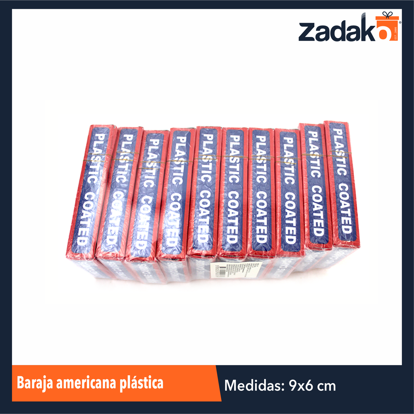 ZJ-0037 BARAJA AMERICANA PLASTICA, CON 10 PZS, O CAJA CON 10 PQTS