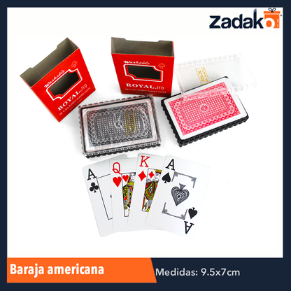 ZJ-0039 BARAJA AMERICANA PLASTICA, CON 12 PIEZAS, O CAJA CON 12 PQTS
