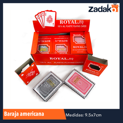 ZJ-0039 BARAJA AMERICANA PLASTICA, CON 12 PIEZAS, O CAJA CON 12 PQTS