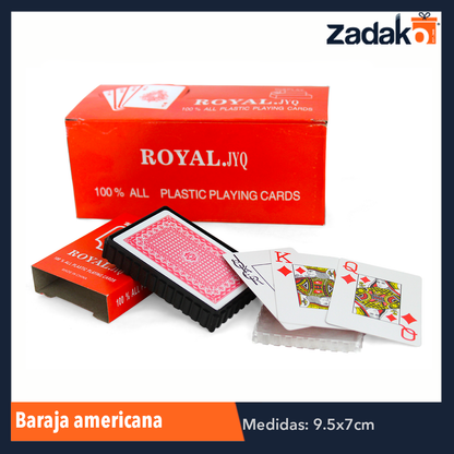 ZJ-0039 BARAJA AMERICANA PLASTICA, CON 12 PIEZAS, O CAJA CON 12 PQTS