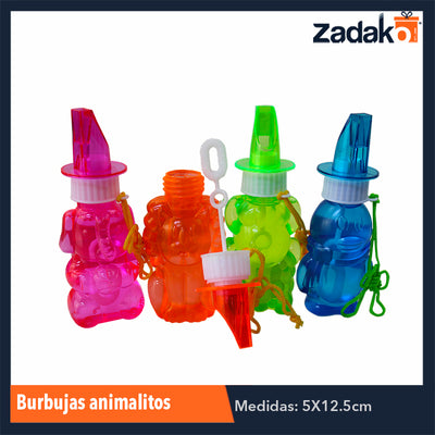 ZJ-0071 BURBUJAS ANIMALITOS C/SILBATO, CON 1 PZ O CAJA CON 288 PZS