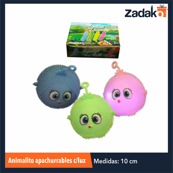 ZJ-0127 ANIMALITO APACHURRABLES CON LUZ 18 PIEZAS, O CAJA CON 20 PQTS