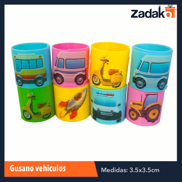 ZJ-0908 BLISTER 12 PIEZAS GUSANO VEHICULOS, CON 1 PZ O CAJA CON 240 PZS