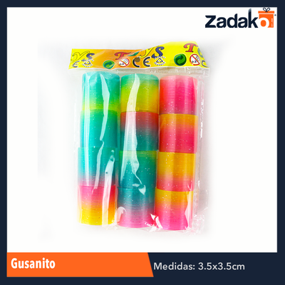 ZJ-0909 BLISTER 12 PZS GUSANO BICOLOR, CON 1 PZ O CAJA CON 240 PZS