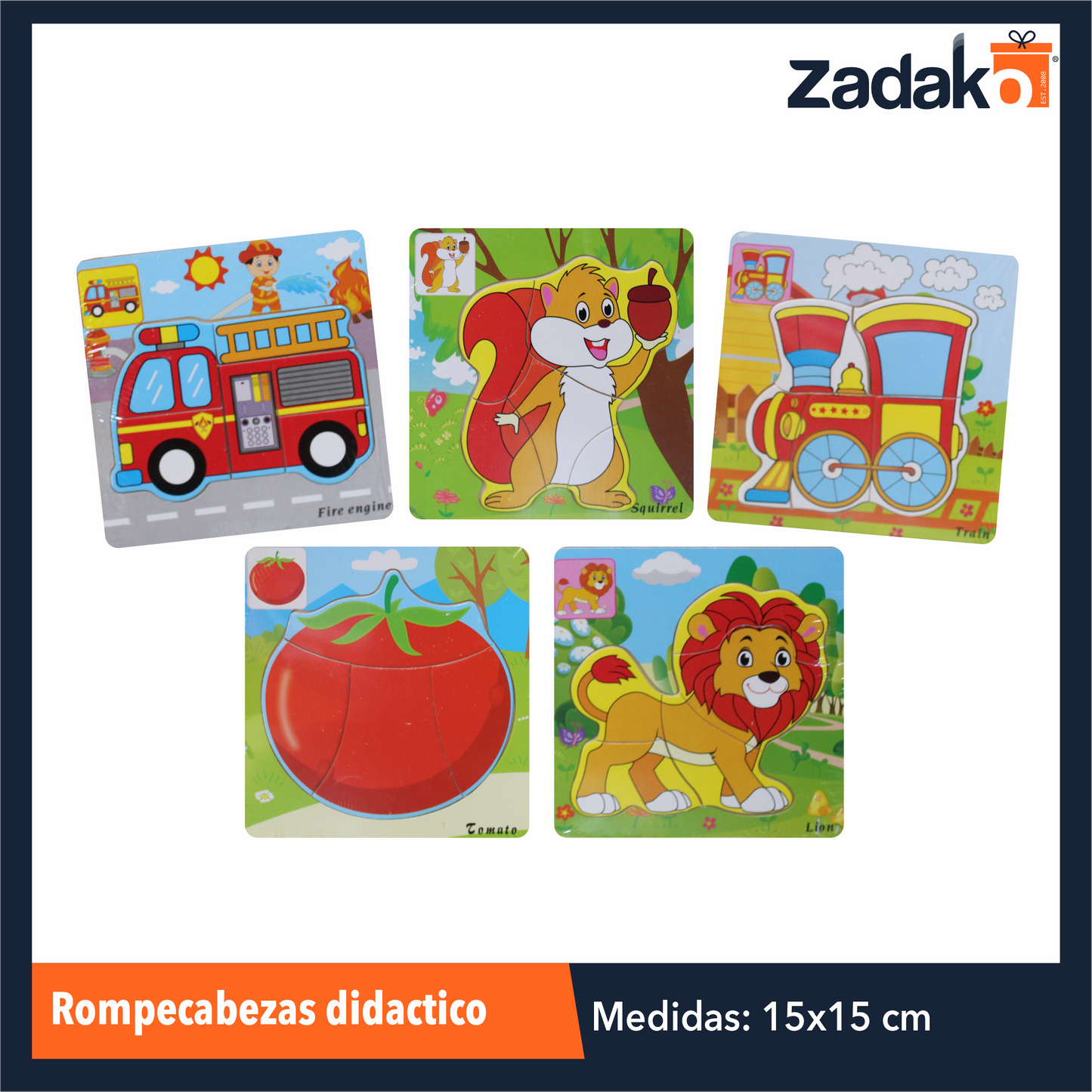 ZJ-1208 ROMPECABEZAS DIDACTICO INFANTIL DE 15 X 15 CM CON 1 PZS O CAJA CON 300 PZS