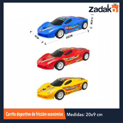 ZJ-1230 BLISTER DE CARRITO DEPORTIVO DE FRICCIÓN CON 1 PZ O CAJA CON 288 PZS