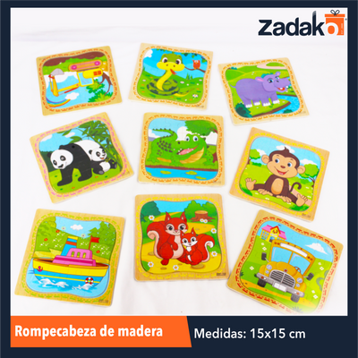 ZJ-1283 ROMPECABEZAS INFANTIL DE MADERA DE 15 x 19 CM CON 1 PZ O CAJA CON 500 PZS