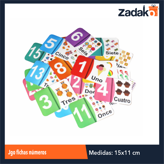 ZJ-1302 JGO FICHAS NUMEROS DE 11x15 CM CON 1 PZS O CAJA CON 200 PZS