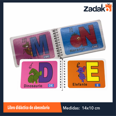 ZP-1194 LIBRO DIDACTICO DE ABECEDARIO DE APRENDIZAJE EN ESPAÑOL DE 19 X 10.5 CM CON 1 PZ O CAJA CON 240 PZS