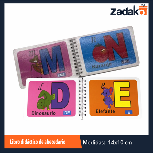 ZP-1194 LIBRO DIDACTICO DE ABECEDARIO DE APRENDIZAJE EN ESPAÑOL DE 19x10.5 CM CON 1 PZ O CAJA CON 240 PZS