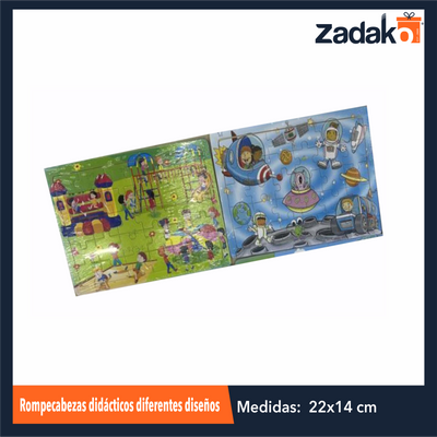 ZJ-1372  ROMPECABEZAS DIDACTICOS DIFERENTES DISEÑOS DE 22.5 X 14.8 X 0.4 CM CON 1 PZ O CAJA CON 400 PZS