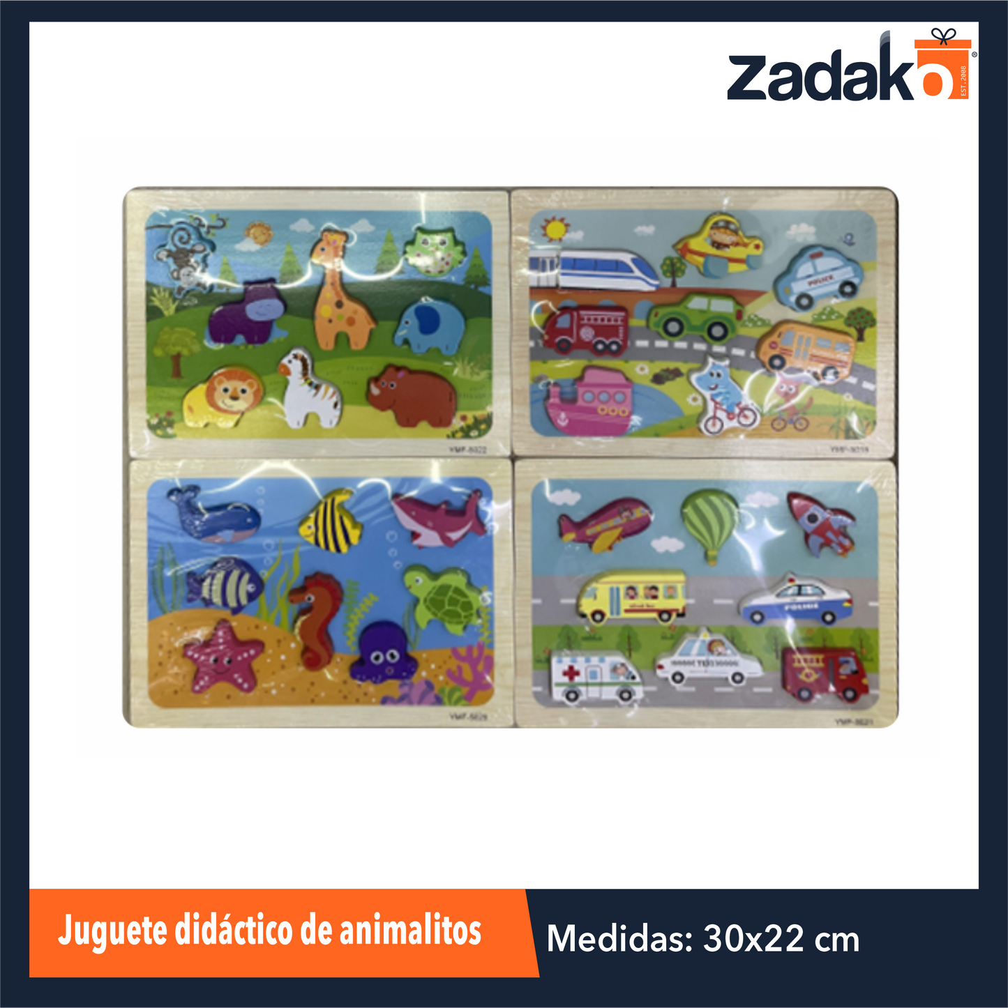 ZJ-1373 JUGUETE DIDACTICO DE ANIMALITOS CON 1 PZ O CAJA CON 70 PZS