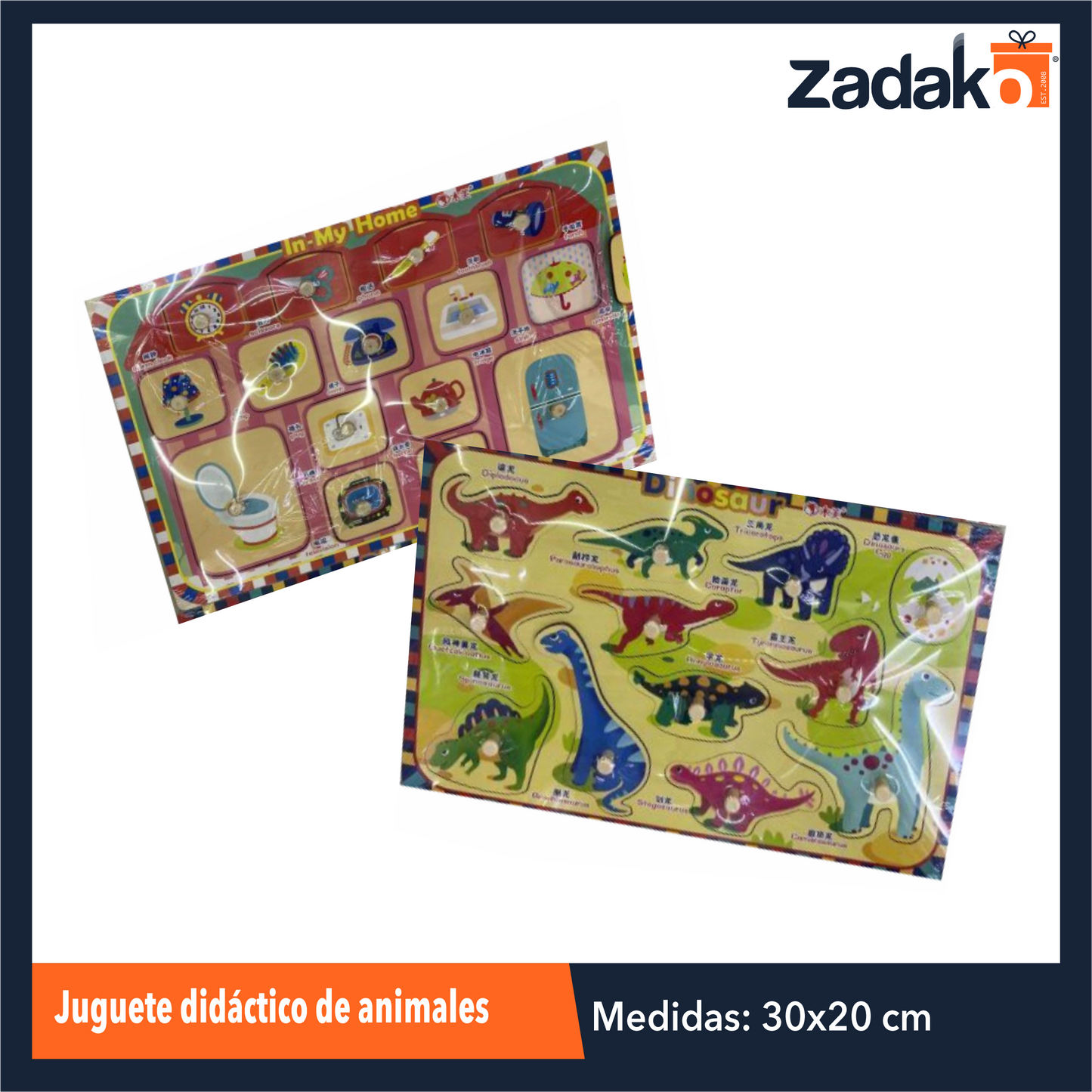 ZJ-1378 JUGUETE DIDACTICO DE ANIMALES CON 1 PZ O CAJA CON 30 PZS