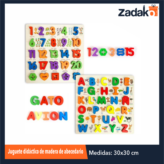 GPM-0365 ZJ-1380 JUGUETE DIDÁCTICO DE MADERA DE ABECEDARIO CON 1 PZ O CAJA CON 60 PZS
