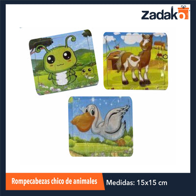 ZJ-1419 ROMPECABEZAS INFANTIL DE ANIMALES DE 15 X 15 X 0.5 CM CON 1 PZ O CAJA CON 500 PZS