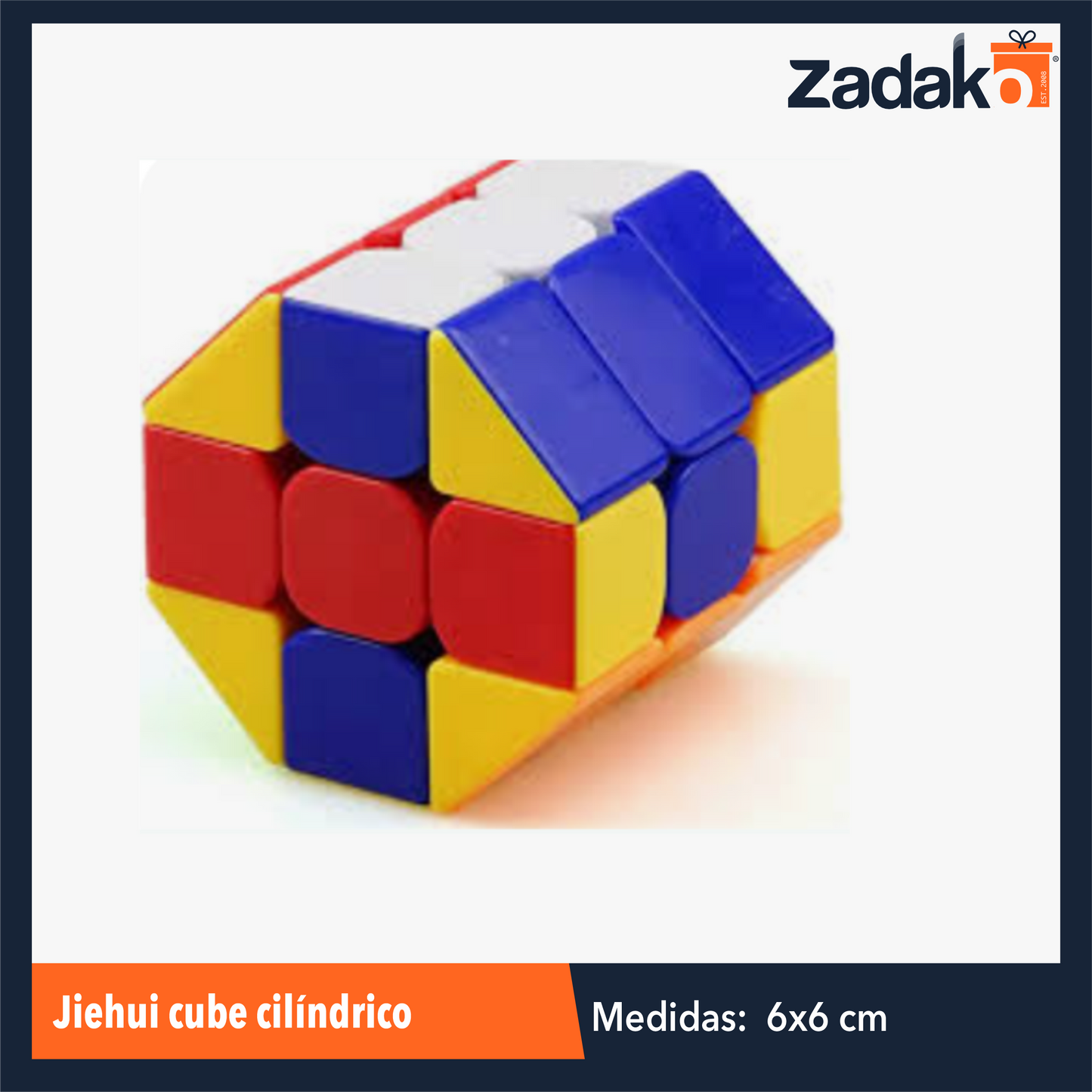 GPM-0560 /ZJ-1431 JIEHUI CUBE CUBO RUBIK MAGICO CON FORMA CILINDRICA DE 3 X 3 X 3 CON 6 PZ POR PAQUETE O CAJA 48 PQTS