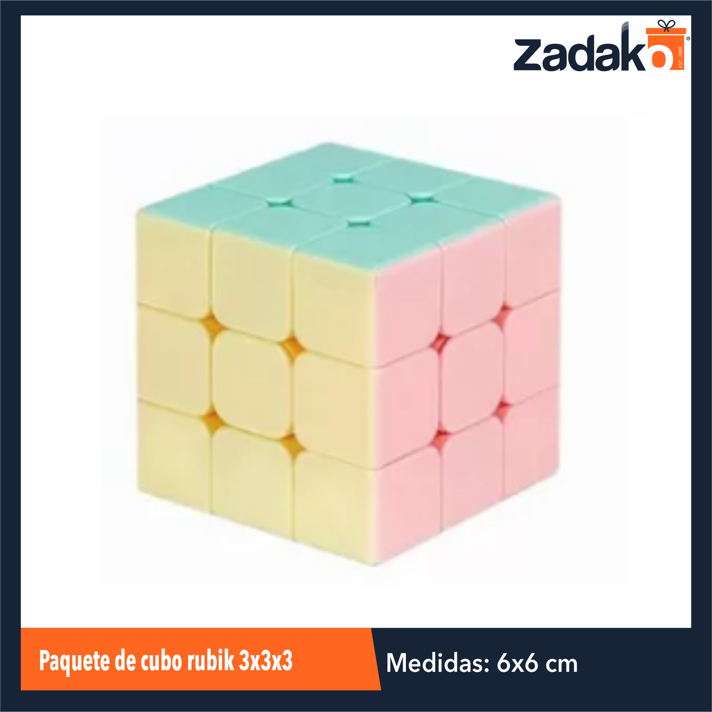 GPM-0585 ZJ-1436 PAQUETE DE CUBO RUBIK 3X3X3 CON 6 PZS POR PAQUETE O CAJA CON 40 PQTS