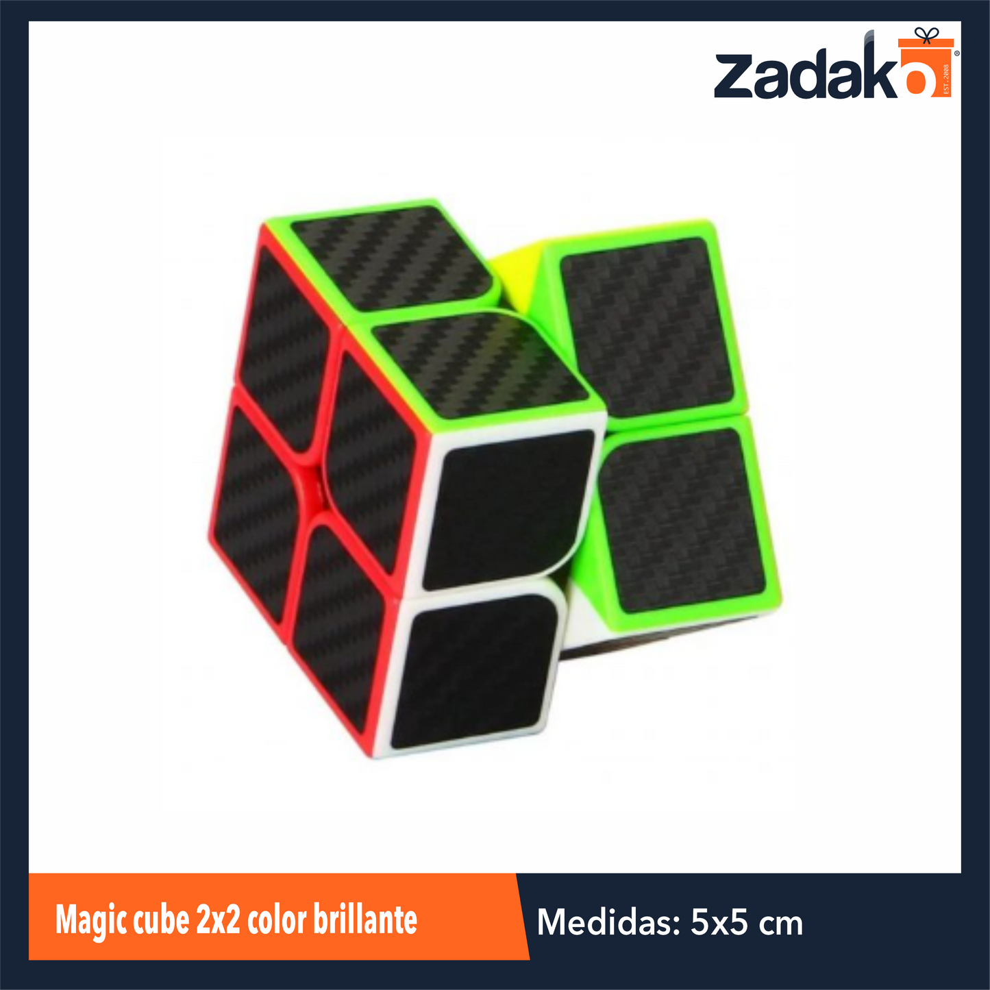 GPM-0579 / ZJ-1439 MAGIC CUBE 2X2 COLOR BRILLANTE CON 6 PZS POR PAQUETE O CAJA CON 48 PQTS