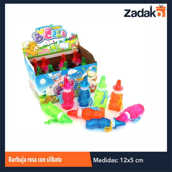 ZJ-1484 BURBUJA ROSA CON SILBATO CON 24 PIEZAS, O CAJA CON 12 PQTS