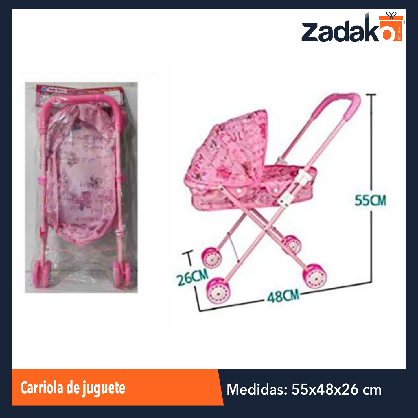 ZJ-1659 CARRIOLA DE JUGUETE CON 1 PZ O CAJA CON 36 PZS