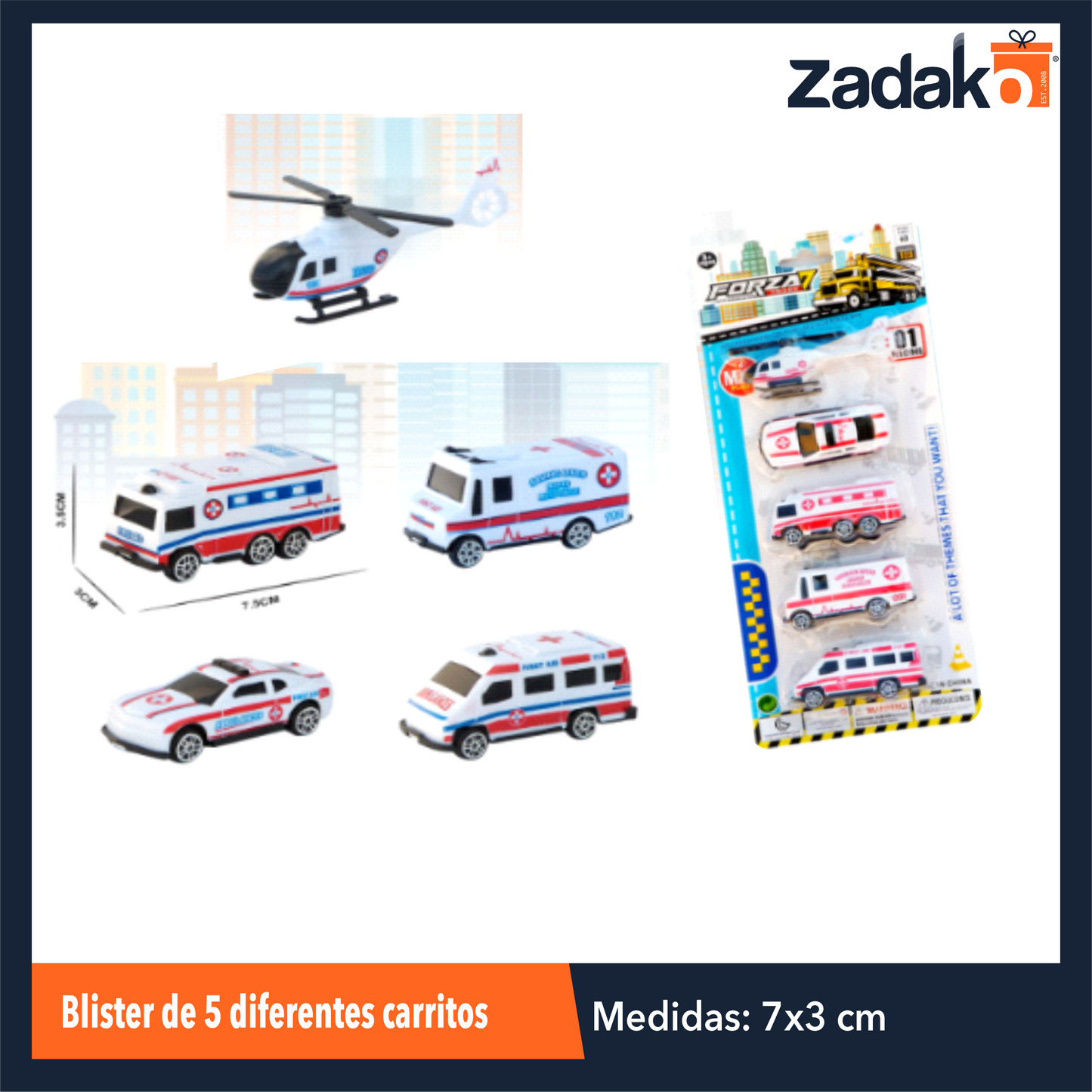 ZJ-1778 BLISTER DE 5 DIFERENTES CARRITOS CON 1 PZ O CAJA CON 288 PZS