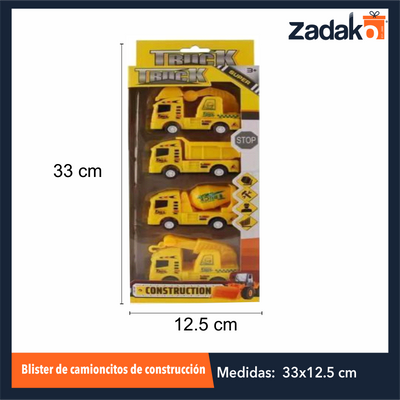 ZJ-1786 BLISTER DE CAMIONCITOS DE CONSTRUCCIÓN CON 1 PZ O CAJA CON 144 PZS