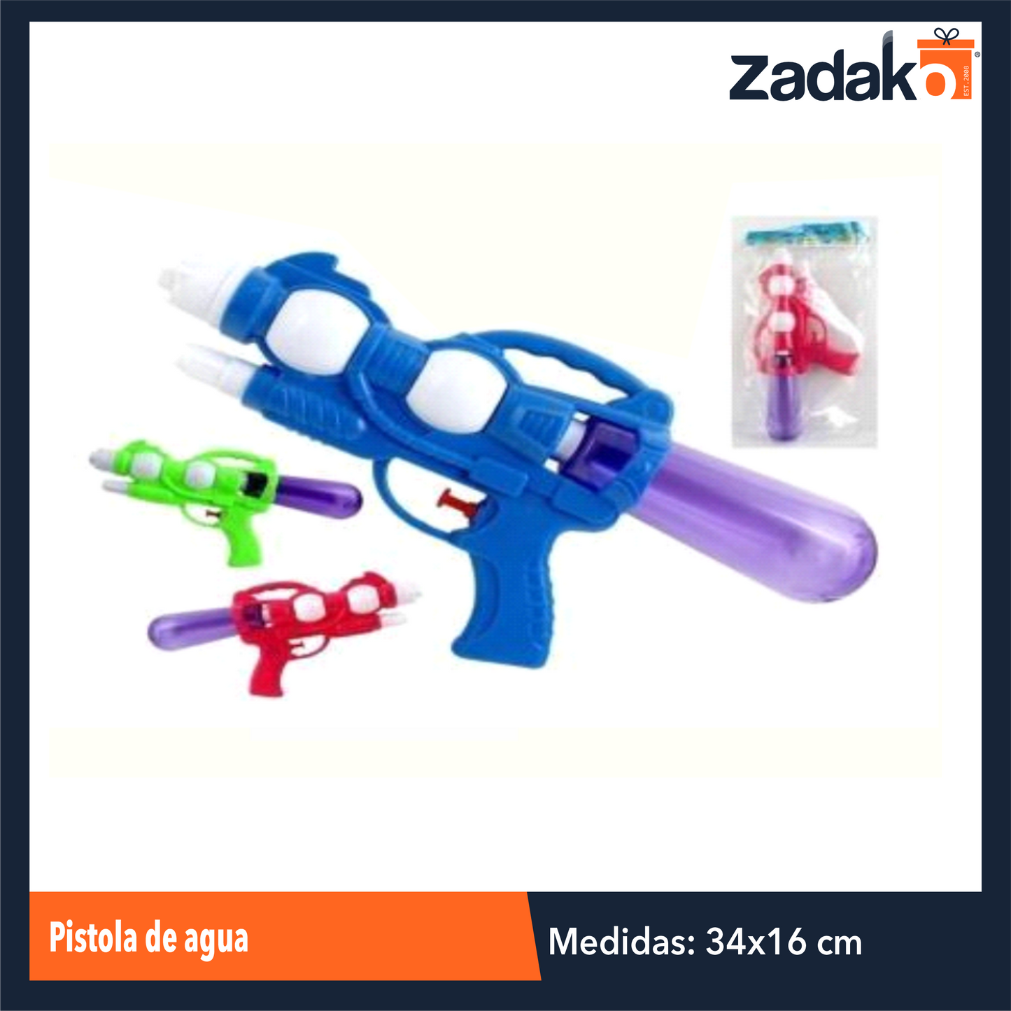 ZJ-1839 PISTOLA DE AGUA CON 1 PZ O CAJA CON 216 PZS