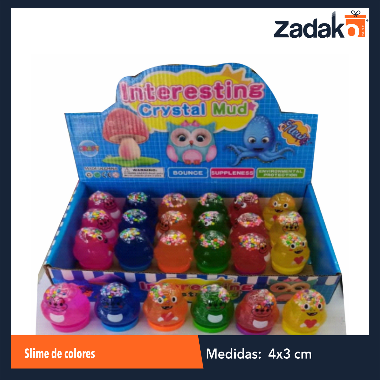 ZJ-2143 SLIME DE COLORES CON 24 PZS O CAJA CON 20 PQTS