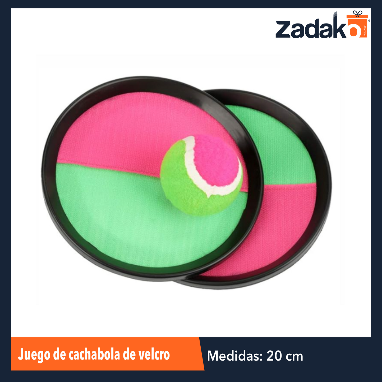 ZJ-2171 JUEGO DE CACHABOLA DE VELCRO CON 1 PZ O CAJA CON 50 PZS