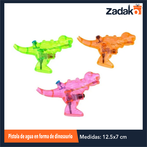 ZJ-2193 PISTOLA DE AGUA EN FORMA DE DINOSAURIO 12.5 X 7 CM CON 1 PZ O CAJA CON 720 PZS