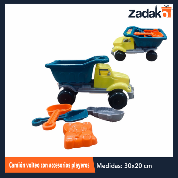 ZJ-2200 CAMION VOLTEO CON ACCESORIOS PLAYEROS CON 1 PZ O CAJA CON 72 PZS