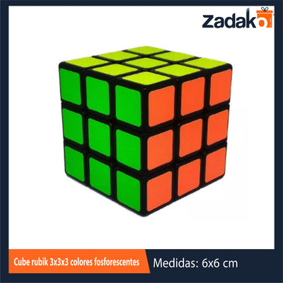 ZJ-1440 CUBE RUBIK 3X3X3 COLORES FOSFORESCENTES CON 6 PZS POR PAQUETE O CAJA CON 48 PQTS