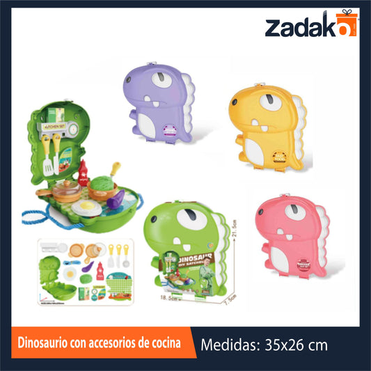ZJ-1602 DINOSAURIO CON ACCESORIOS DE COCINA CON 1 PZ O CAJA CON 72 PZS